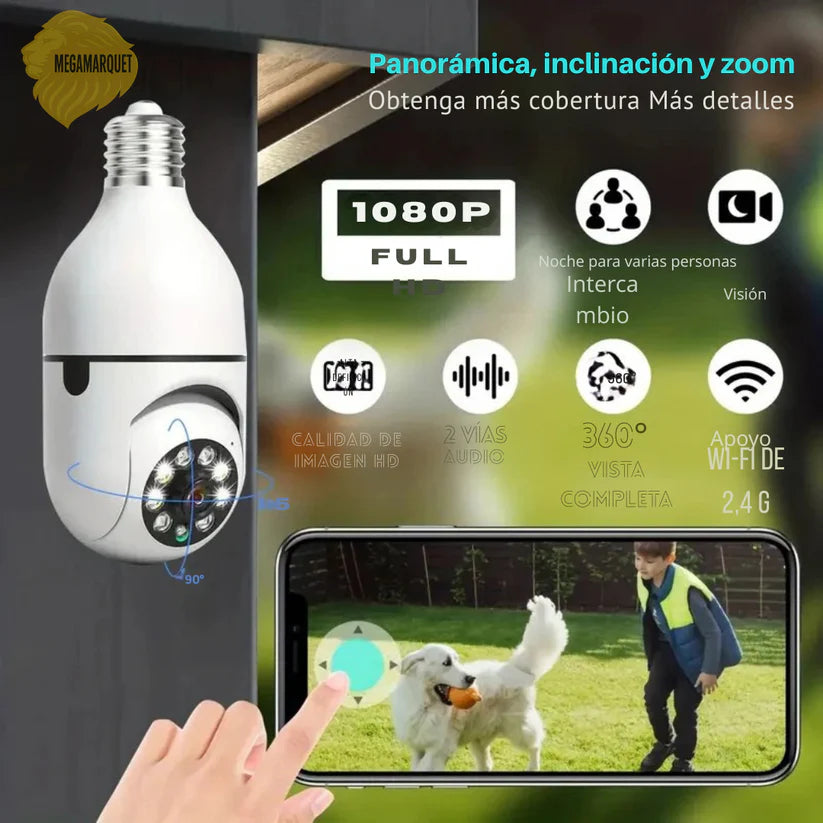CÁMARA DE SEGURIDAD WIFI 360° HD