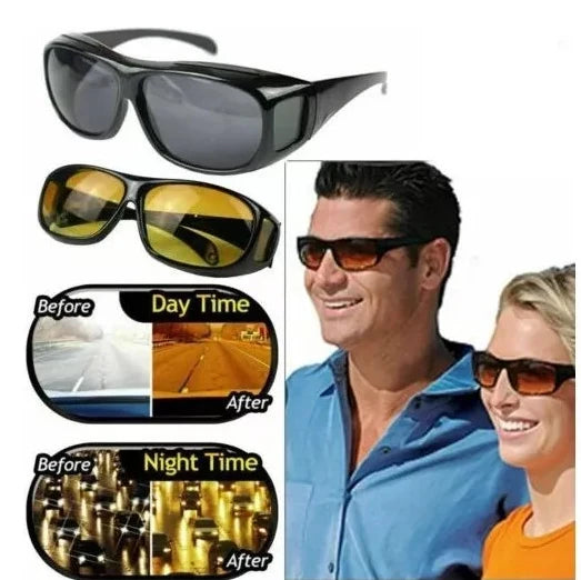 ¡VE CLARO DE DÍA Y DE NOCHE! | SET DE GAFAS HD 2x1 CON FILTRO UV