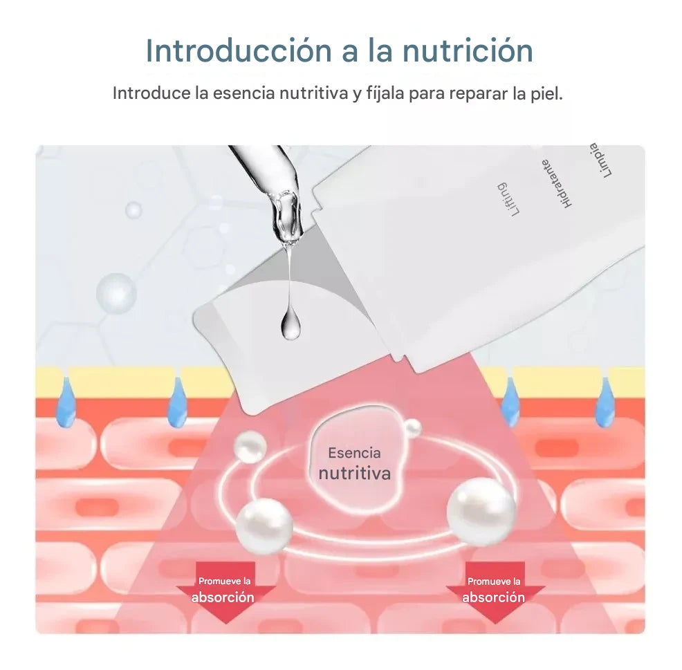 LIMPIADOR FACIAL ULTRASÓNICO + MÁSCARA DE PESTAÑAS Y CEJAS CON ÁCIDO HIALURÓNICO GRATIS